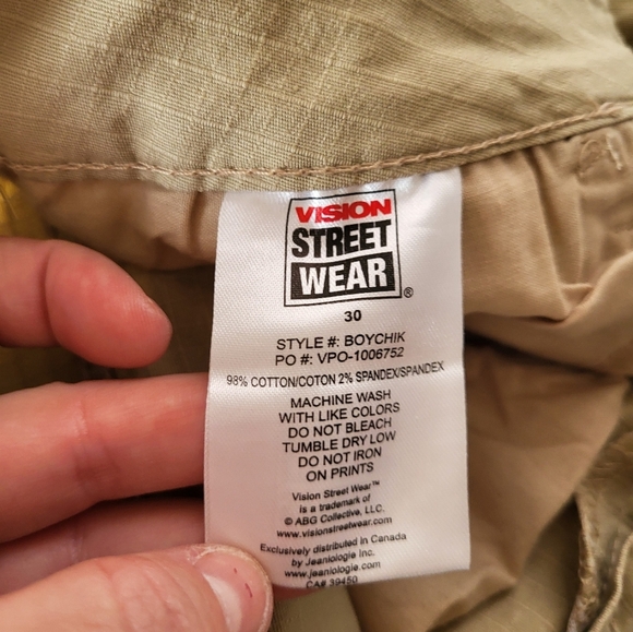 NEW  Vision Street Wear Men's Beige Pants, Size 30x30 - Picture 5 of 7